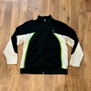 Air Jordan Mens XXL Tracksuit Jacket Pants Set Jumpman Mesh Black Lime Green XXL